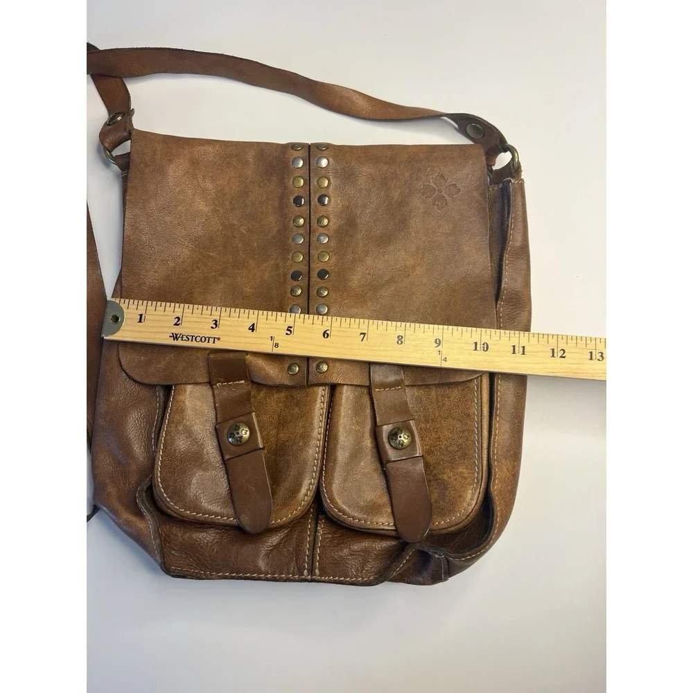 Patricia‎ Nash Stud Messenger Armeno Crossbody Camel Brown Bag Leather Purse